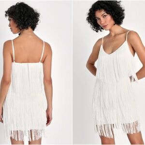 LULU's Sexy Fringe Bridal Shower Bachelorette Sequin Honeymoon Classy Mini Dress